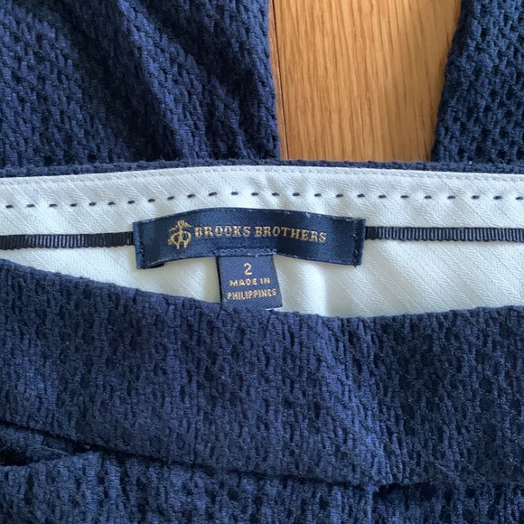 Brooks Brothers Navy Waffle Knit Cropped pant - Picture 3 of 8